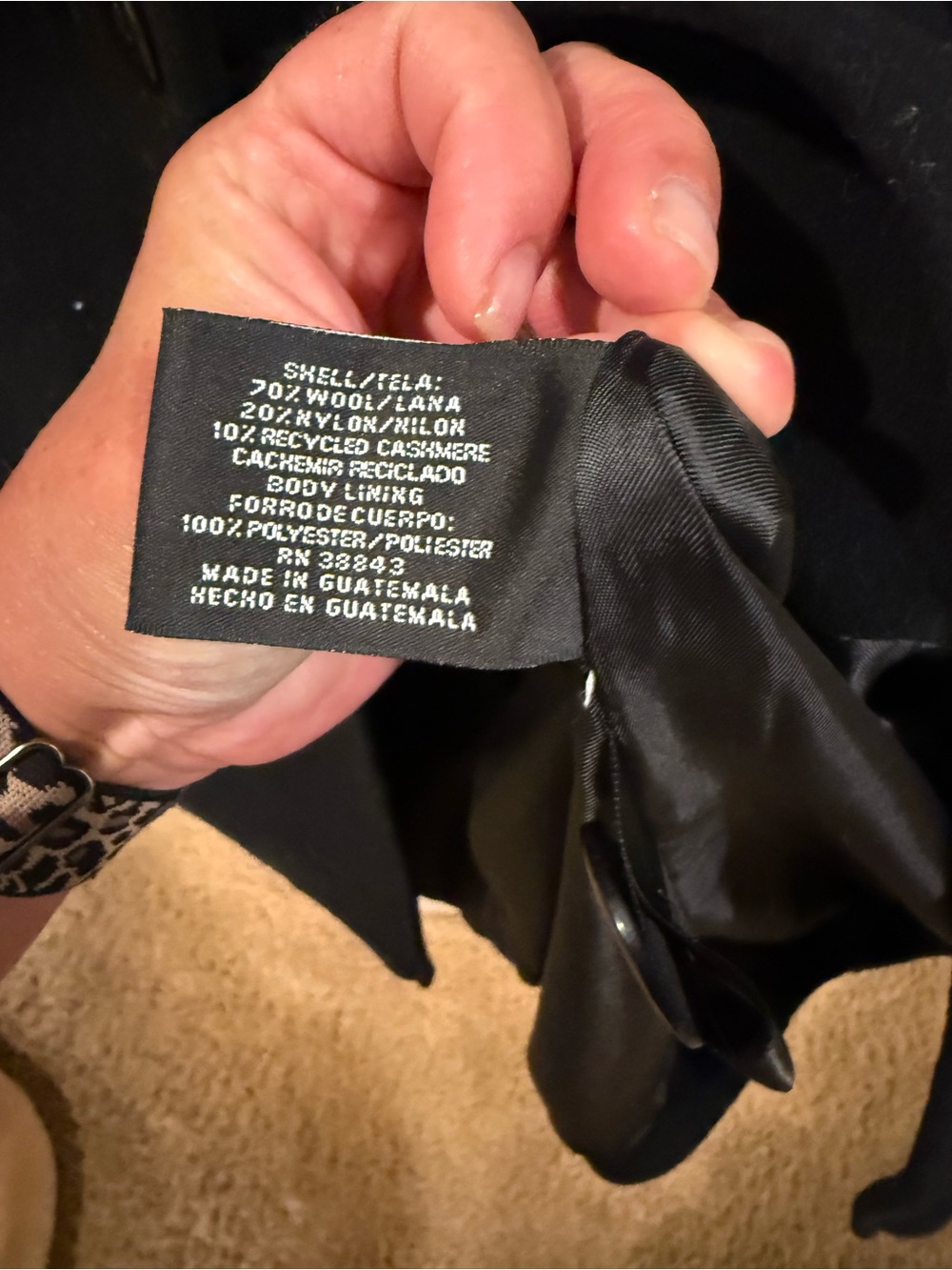 East 5th Women's Long Black Wool Trench Coat - Picture 4 of 4